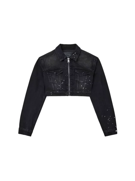 Подрязан дънково яке Purple Brand черно