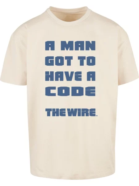 Merchcode Tričko The Wire A Man světle / marine modrá béžová