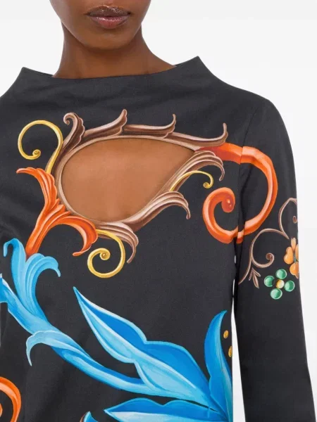 Rochie maxi Moschino cu imagine negru