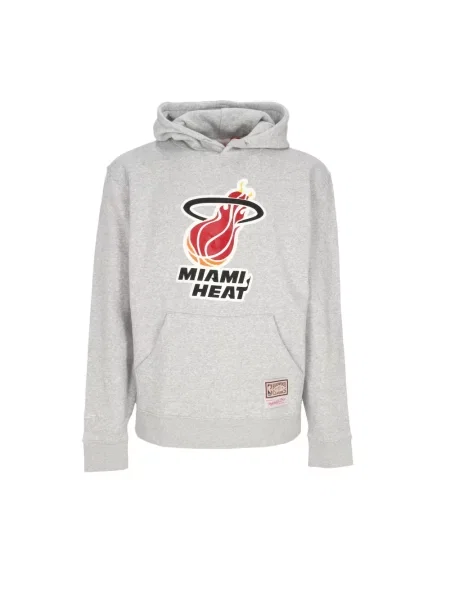 Bluza z kapturem Mitchell & Ness z logo szara