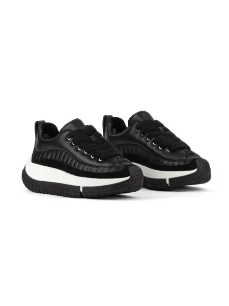 Sneakersy 4ccccees skórzane czarne