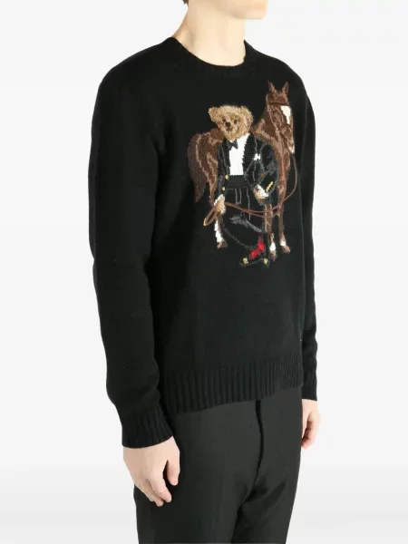 Пуловер Polo Ralph Lauren с кръгло деколте черно