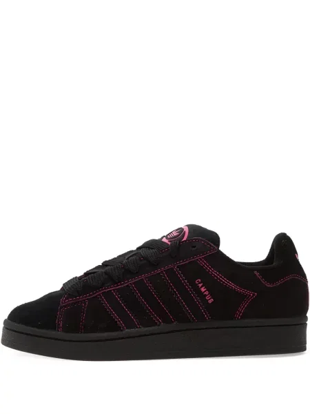 Sneakerși Adidas Campus cu imagine alergare din piele de căprioară negru