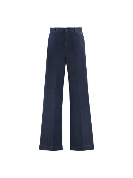 Szerokie jeansy Moncler niebieskie