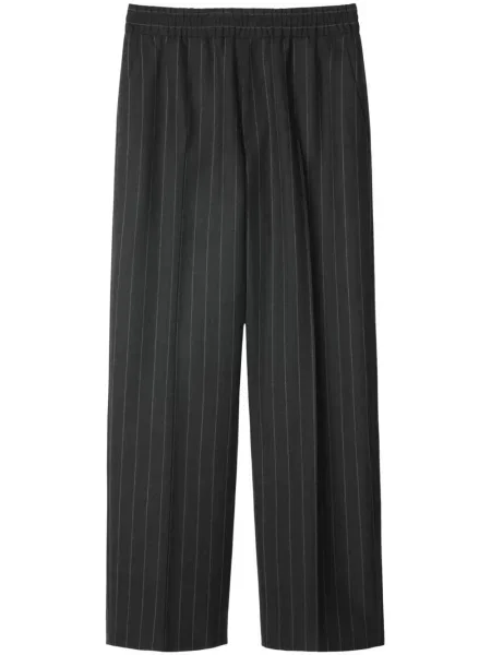 Vlněné kalhoty Burberry šedé