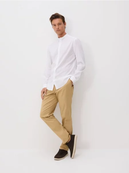 Reserved Cămașă regular fit din egiptean alb