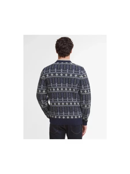 Sweter Barbour wełniany niebieski