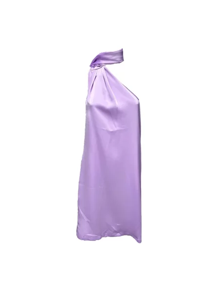 Sukienka Giulia N Couture z krótkim rękawem elegancka fioletowa