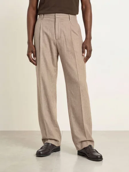 I'm Brian Flanelové Kalhoty Regular Fit beige béžové