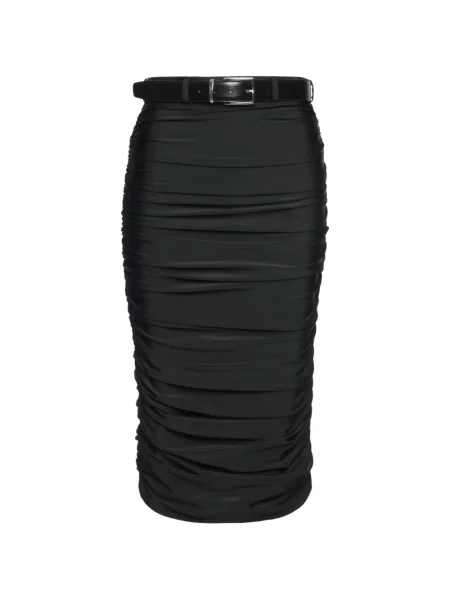 Fustă midi Medeea cu volane negru