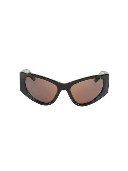Lniane okulary przeciwsłoneczne Balenciaga czarne