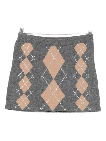 Mała mały spódnica mini Retrofete z wzorem argyle szara