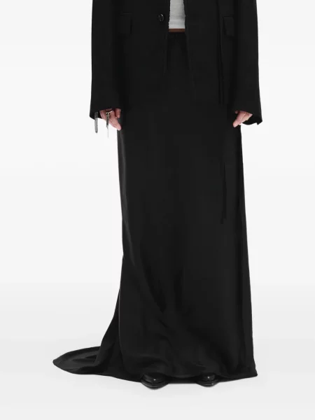 Fusta maxi Ann Demeulemeester de mătase negru