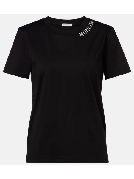 Tricou Moncler din jerseu cu autograf negru