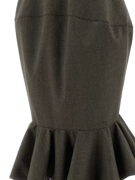 Fustă midi Jacquemus cu volane maro