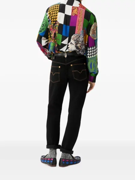 Blugi drepți Versace negru