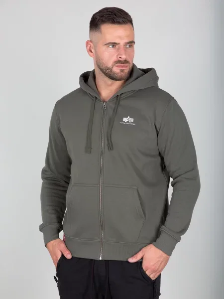 ALPHA INDUSTRIES Džemperis alyvuogių / balta žalia
