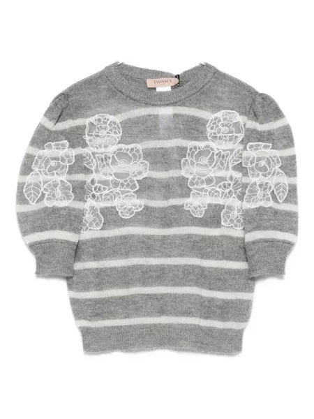 Pulover Twinset cu dungi gri