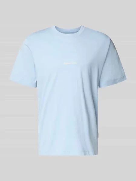 T-shirt z wyhaftowanym logo model ‘NORREBRO’ Jack & Jones niebieska