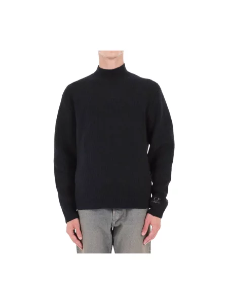 Sweter z golfem C.p. Company wełniany do golfa czarny