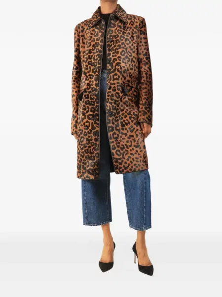 Palton Toteme cu imagine cu model leopard maro