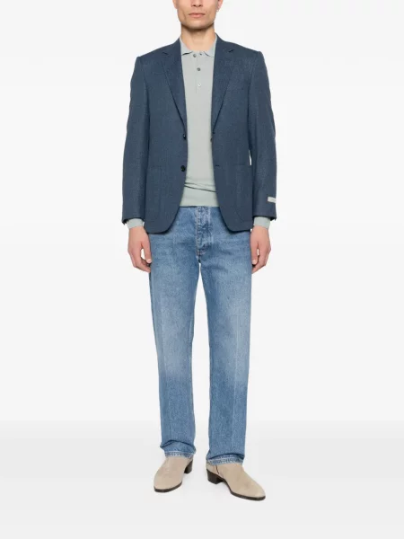 Polo Canali tricotate albastru