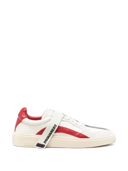 Sneakerși Dsquared2 cu bretele cu autograf alb