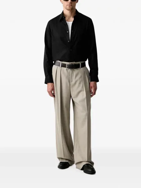 Jacquard dugo košulja Armani Exchange s autogramom crna