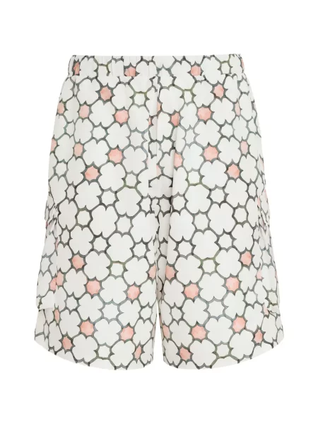 Pantaloni scurți cargo Amir Slama cu imagine cu imprimeu geometric alb