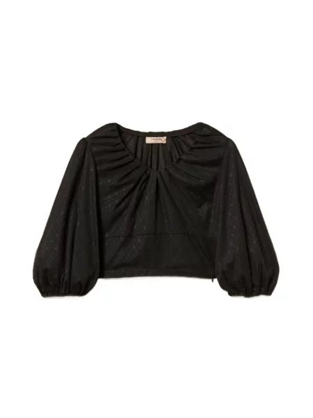 Bluzka Twinset tiulowa czarna