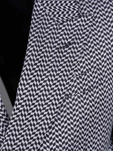 Jakna Tom Ford s herringbone uzorkom dvoredan crna