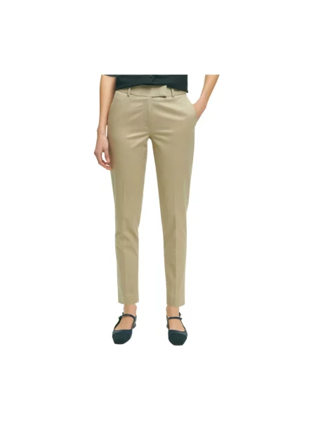 Spodnie Brooks Brothers z twillu beżowe