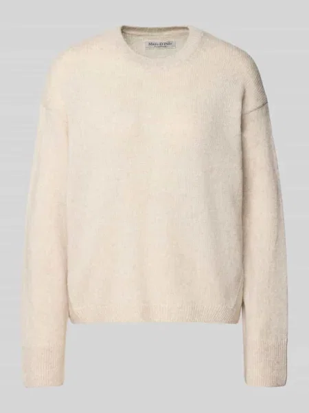 Sweter z dzianiny o luźnym kroju z mieszanki żywej wełny Marc O'polo biały