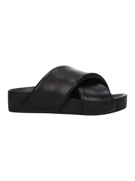 Klapki Jil Sander skórzane czarne