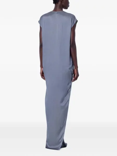 Rochie maxi Rick Owens cu decolteu în V gri