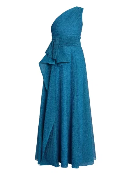 Rochie Erdem cu un umăr gol albastru