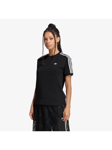 Tricou adidas Lace 3 Stripes Tee Black M negru