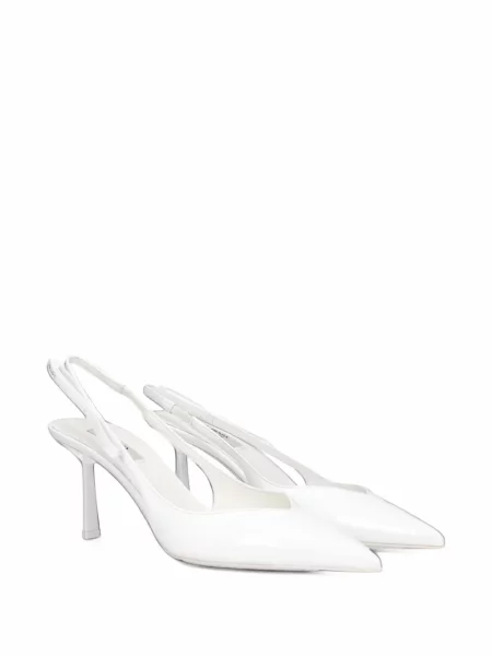 Pantofi cu toc Prada cu funde slingback alb
