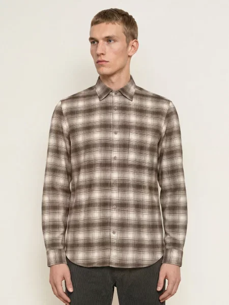 Marc O'polo Flanelová Košile Regular Fit hnědá béžová