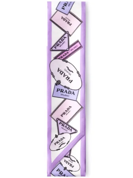 Šal Prada s printom keper ljubičasta