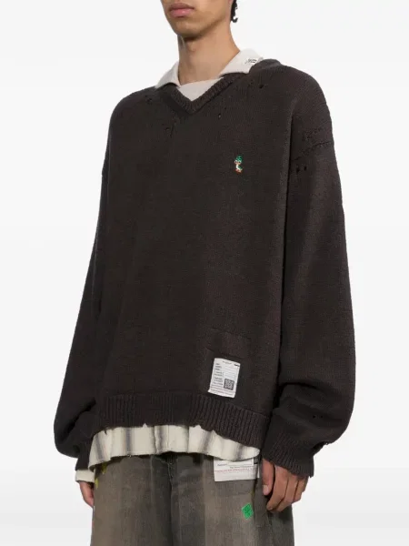 Gulerat pulover Maison Mihara Yasuhiro negru