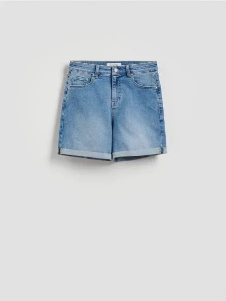 Reserved Pantaloni scurți de blugi cu manșete albastru