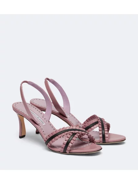Sandale Manolo Blahnik din piele slingback violet