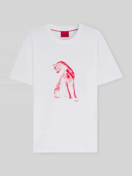 T-shirt o kroju regular fit z czystej bawełny Hugo biała