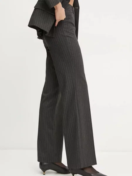 Morgan pantaloni PTALI.F femei lat high waist PTALI.F gri