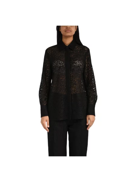 Koszula Max Mara Studio w kwiatki koronkowa czarna