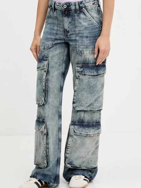 Дънки Karl Lagerfeld Jeans със стандартна талия тъмносиньо
