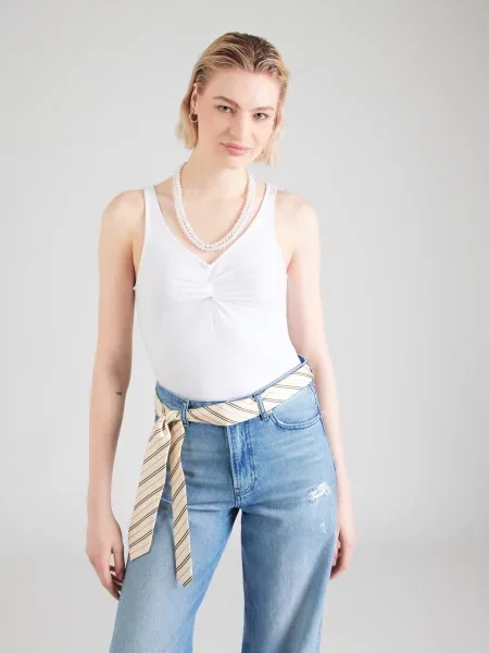 PIECES Top alb