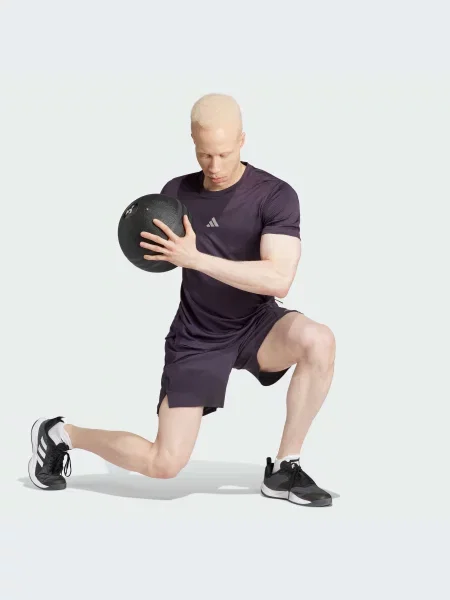 Переработанный спортивные шорты Adidas фиолетовые