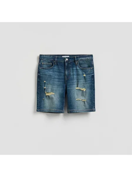Reserved Džínové šortky s prodřením indigo jeans